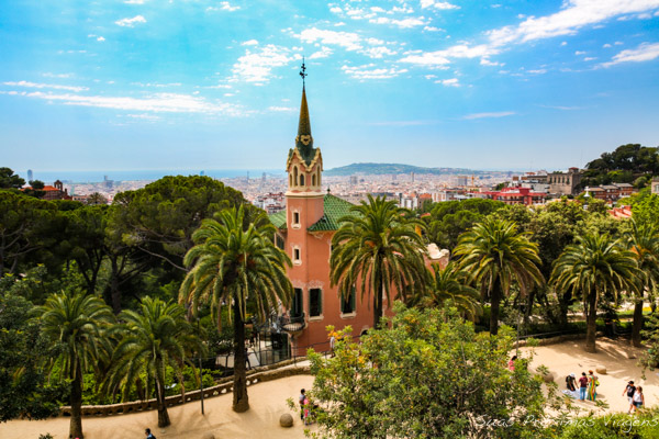 Vista Parc Güell em Barcelona