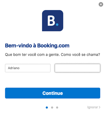 Preencher seu nome em como reservar o hotel