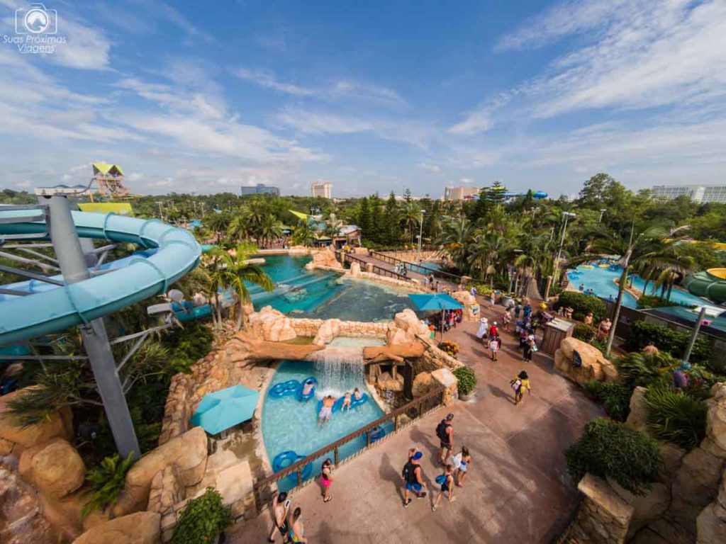Vista do final do Dolphin Plunge no Aquatica Orlando