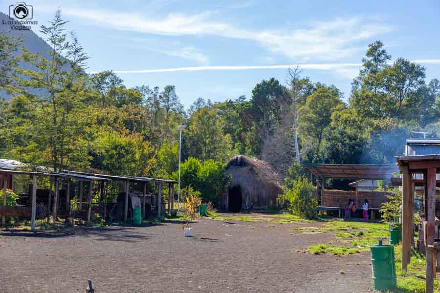 Imagem da comunidade mapuche em Pucón