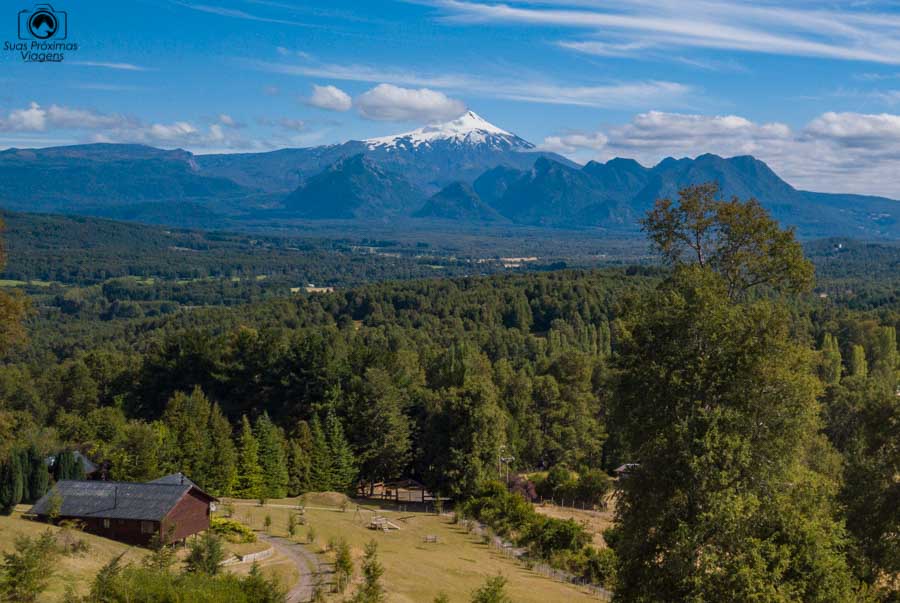 Imagem da vista do Villarica desde o Mirador los Volcanes