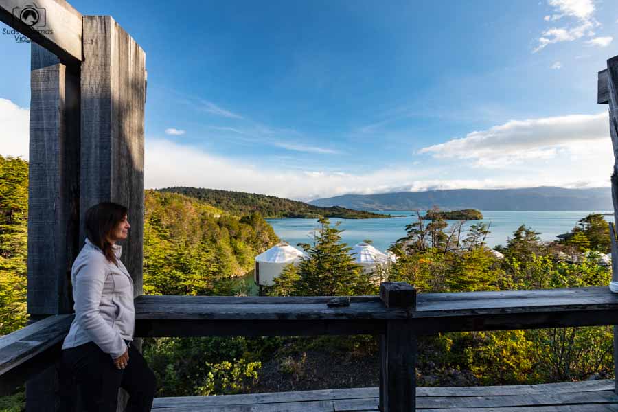 Imagem da vista desde a varanda do restaurante do Patagônia Camp